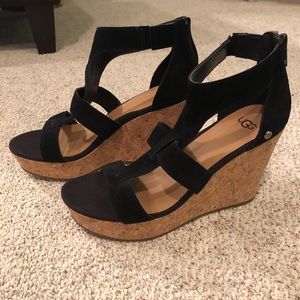 Brand new- Ugg platform sandals black suede
